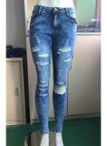 Light Blue Faded Heavily Damaged Jeans - vmlfashion-com