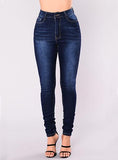 Women Dark Faded Blue Jeans Tight Fitting - vmlfashion-com