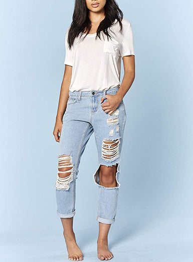 Women Light Blue Washed Jeans - vmlfashion-com