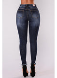 Women  Blue Damage Jeans - vmlfashion-com