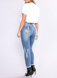 Women Distressing in Front and Back Damage Jeans - vmlfashion-com