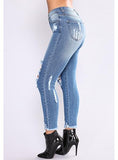 Women Distressing in Front and Back Damage Jeans - vmlfashion-com