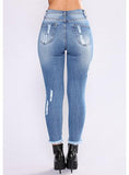 Women Distressing in Front and Back Damage Jeans - vmlfashion-com