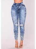 Women Light Blue Jeans Damaged Jeans - vmlfashion-com