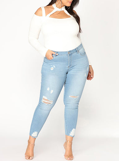 Women Light Blue Sexy Jeans - vmlfashion-com