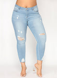 Women Light Blue Sexy Jeans - vmlfashion-com