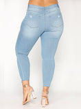 Women Light Blue Sexy Jeans - vmlfashion-com