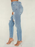 Women Sexy Light Blue Jeans - vmlfashion-com