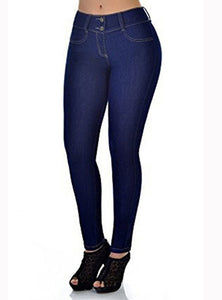 Women Dark Blue Damage Jeans - vmlfashion-com