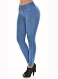 Women Dark Blue Damage Jeans - vmlfashion-com