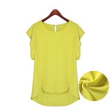 Women's Double Layers Citrus Yellow Top - vmlfashion-com