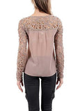 Womens Lace Detailing Long Sleeve Top - vmlfashion-com