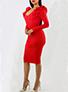 Women's Ruffle Accent Bodyfit Long Sleeve Dress - vmlfashion-com