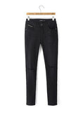 Women Black Damaged Jeans - vmlfashion-com