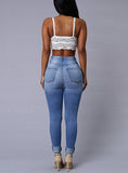 Women Sexy Blue Damage Jeans - vmlfashion-com