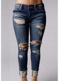 Women Sexy Dark blue Jeans - vmlfashion-com