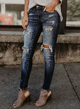 Women  Blue Damage Jeans - vmlfashion-com