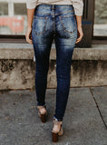 Women  Blue Damage Jeans - vmlfashion-com