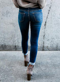 Women  Blue Damage Jeans - vmlfashion-com