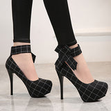 Women's High Heel Stiletto Heels with Bows - vmlfashion-com