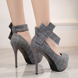 Women's High Heel Stiletto Heels with Bows - vmlfashion-com