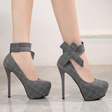 Women's High Heel Stiletto Heels with Bows - vmlfashion-com