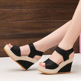 Women's Wedges with Jute like Soles - vmlfashion-com