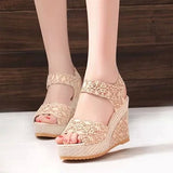 Women's Wedges with Jute like Soles - vmlfashion-com