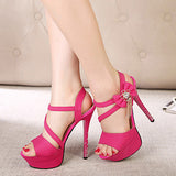 Women's High Heel Rhinestone Embossed Heels - vmlfashion-com