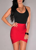 Women's Sexy Bodyfit Black and Red Dress - vmlfashion-com