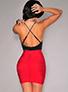 Women's Sexy Bodyfit Black and Red Dress - vmlfashion-com