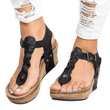 Women's Braided Wedge Sandals - vmlfashion-com