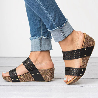 Women's Strap Espadrille Sandal Cut Out Geometric Pattern Style - vmlfashion-com