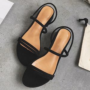 Women's Minimalist Sandals Exposed Heels Open Toes - vmlfashion-com