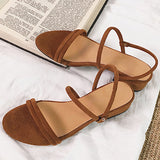 Women's Minimalist Sandals Exposed Heels Open Toes - vmlfashion-com