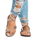 Women's Comfortable Sandals Crossed Straps Sandals - vmlfashion-com