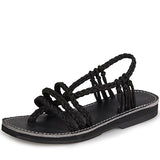 Women's Rubberized Sole Strappy Flat Sandals - vmlfashion-com