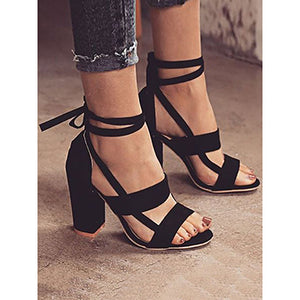 Women's Strap Accented Block Heels - vmlfashion-com