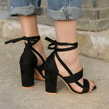 Women's Strap Accented Block Heels - vmlfashion-com