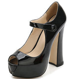 Women's Platform Heels with Strap Open Toed Heels - vmlfashion-com