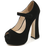 Women's Platform Heels with Strap Open Toed Heels - vmlfashion-com