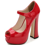 Women's Platform Heels with Strap Open Toed Heels - vmlfashion-com