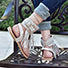 Women's Fancy Fringed Sandals Open Toe Rhinestone Stud - vmlfashion-com