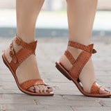 Women's Double Buckle Sandals - vmlfashion-com