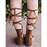 Women's Gladiator Style Strapped Sandals Zipper Back - vmlfashion-com