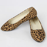 Women's Leopard Print Ballet Flats Bootie - vmlfashion-com