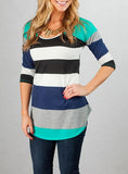 Women's Striped Multi Colored Top - vmlfashion-com