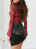 Women's Laced See Through Long Sleeve Top - vmlfashion-com