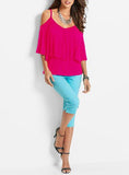 Women's Sexy - Shoulder Blouse - Wide Ruffle - vmlfashion-com