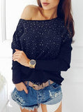 Women's Lazy Shoulder Long sleeve Top - vmlfashion-com